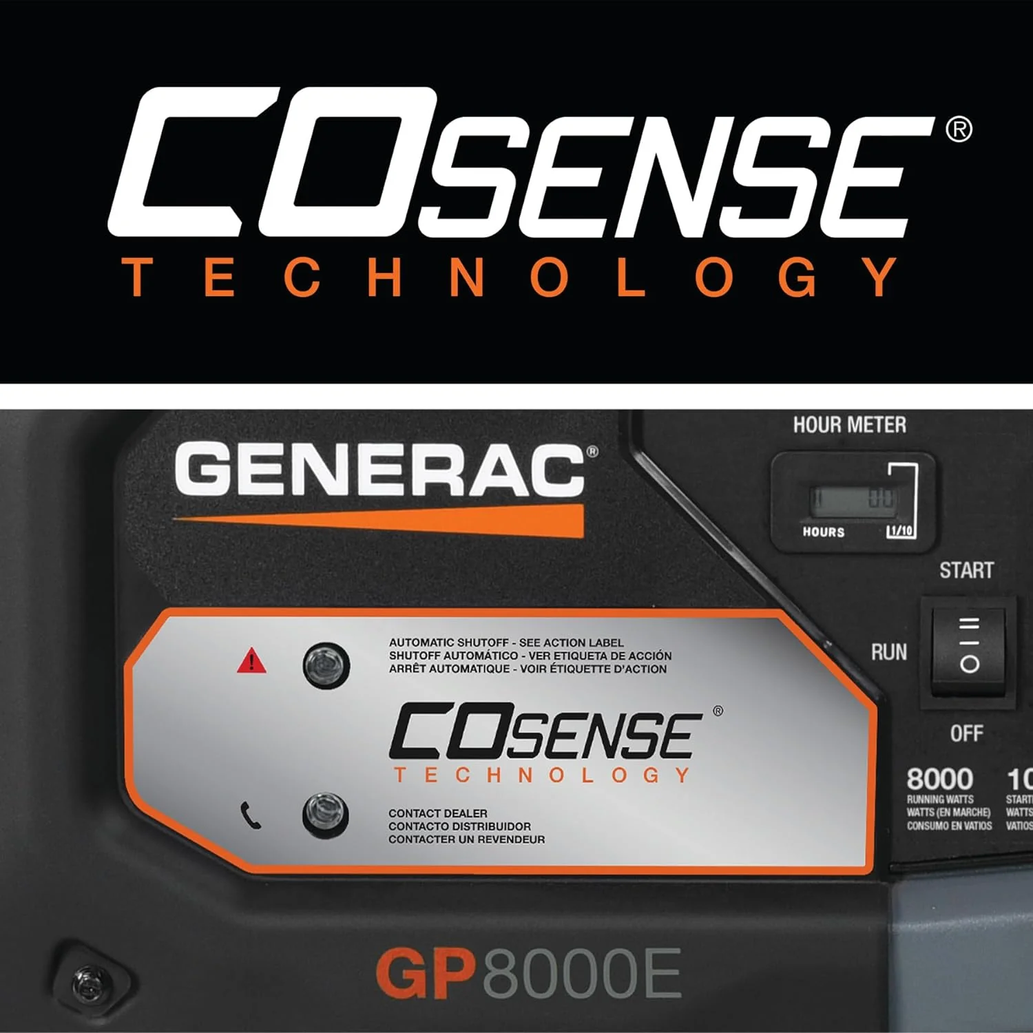 Generac 7675 GP8000E 8000 Watt 420cc Portable Electric Start Generator w/ Storm Cord (Factory Reconditioned) (Copy) - Image 6